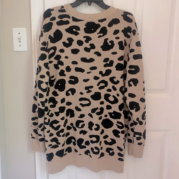 NWOT Daily Ritual Leopard Print Tunic Length Cardigan - Picture 4 of 6